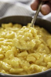 spoon of mac and cheese