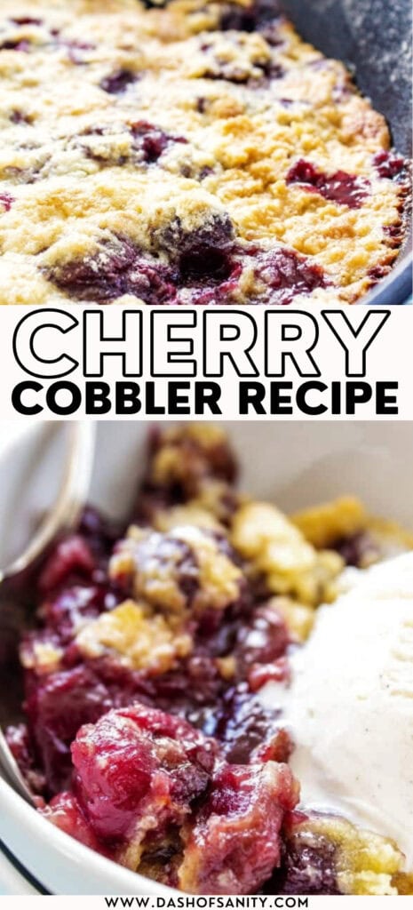 cherry cobbler recipe with recipe title