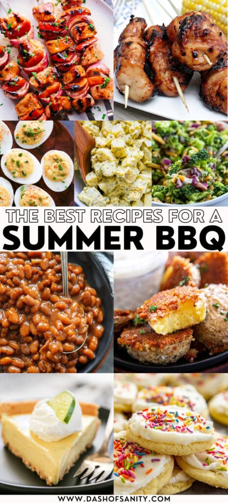 collage image of summer bbq menu