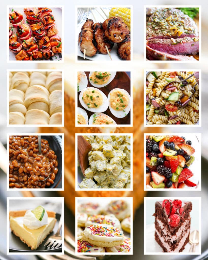 collage image of summer bbq menu