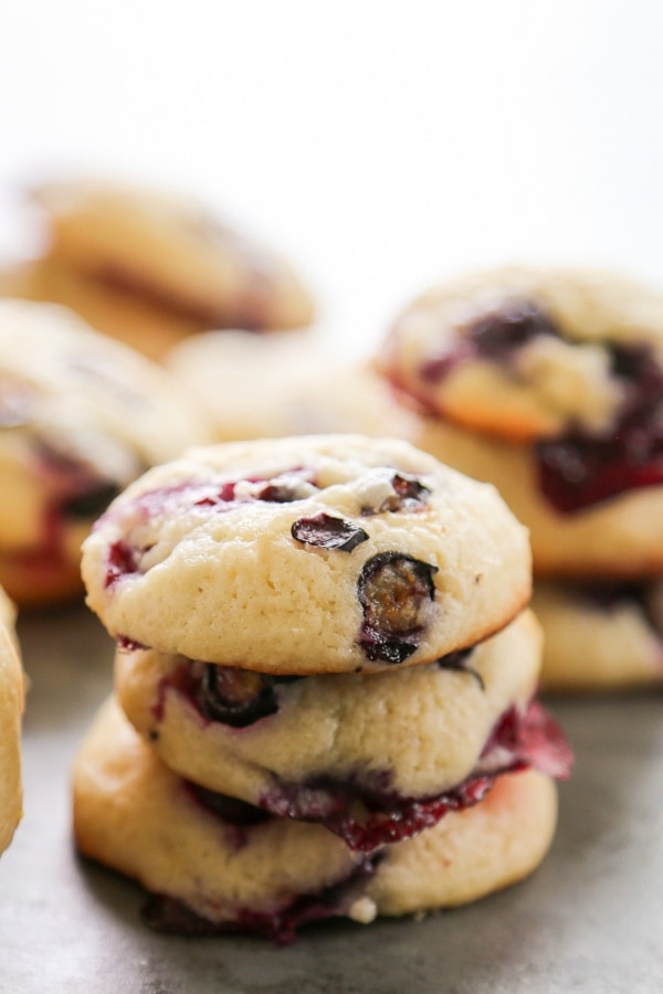stack of blueberry cookies