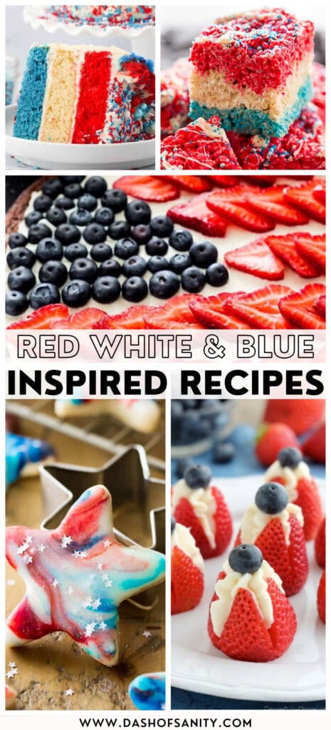 red white and blue recipes collage image