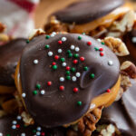 pecan caramel clusters close-up