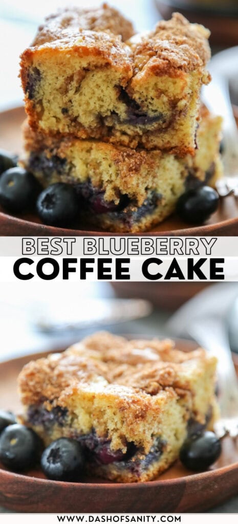 collage image of blueberry coffee cake recipe