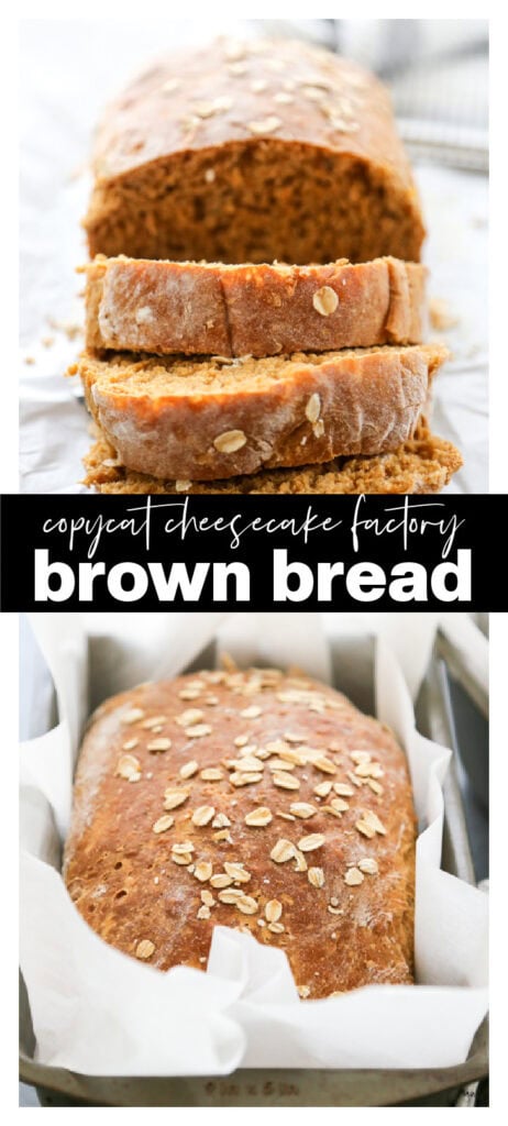 collage image of cheesecake factory oatmeal bread