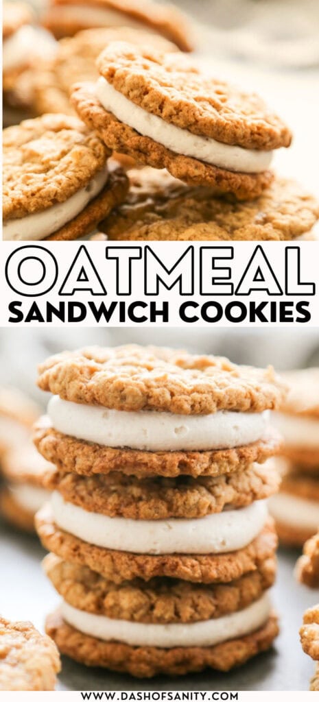 collage image of oatmeal sandwich cookies