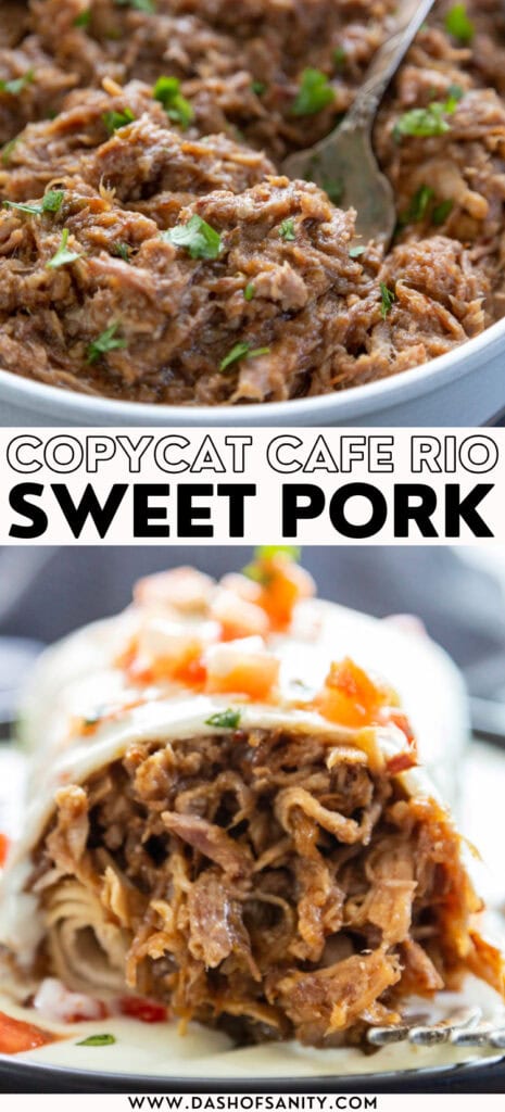 sweet pork in collage with recipe title