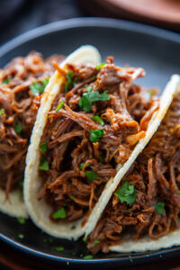 shredded beef in taco