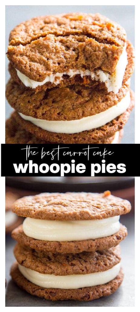 carrot cake whoopie pies with cream cheese frosting