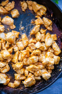 cooked chicken in skillet