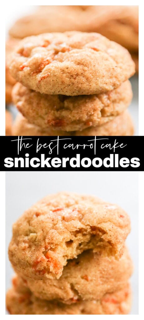 carrot cake snickerdoodle cookies in a collage