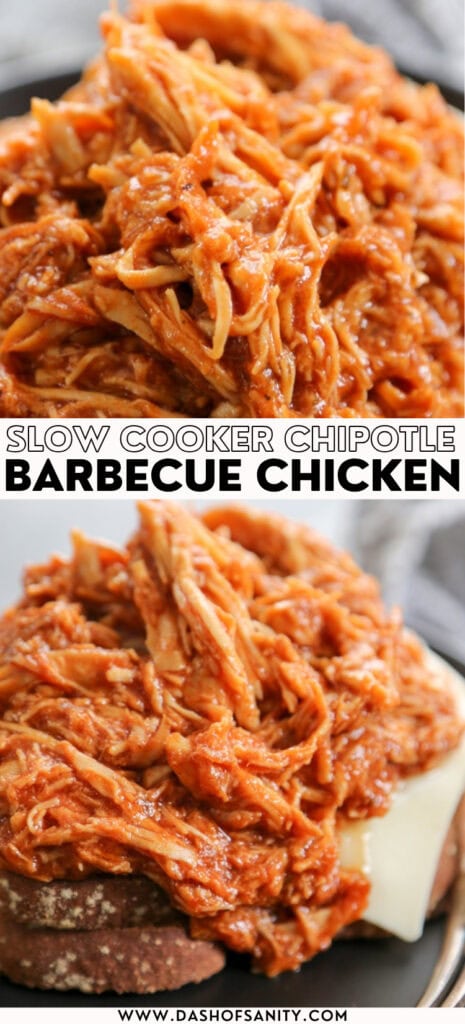 collage image of chipotle barbecue chicken with recipe title
