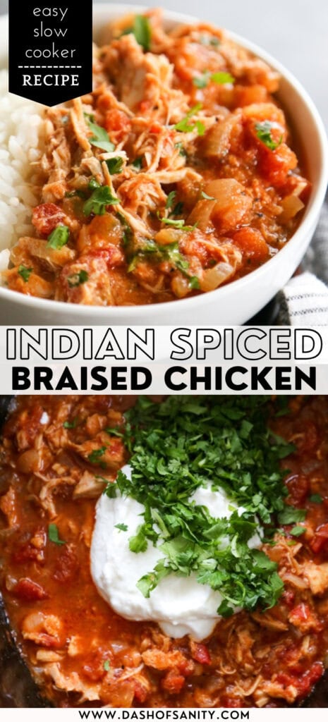 collage image indian chicken with recipe title