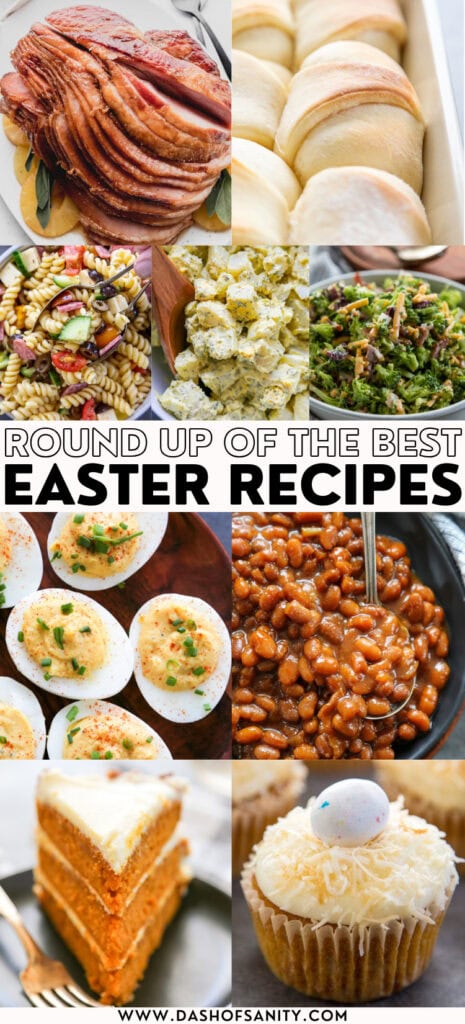 collage image of easter recipes with recipe title