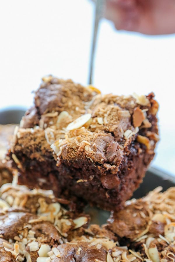 chocolate coffee cake serving
