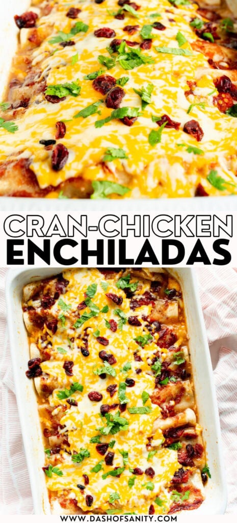 cran-chicken enchiladas recipe with recipe title