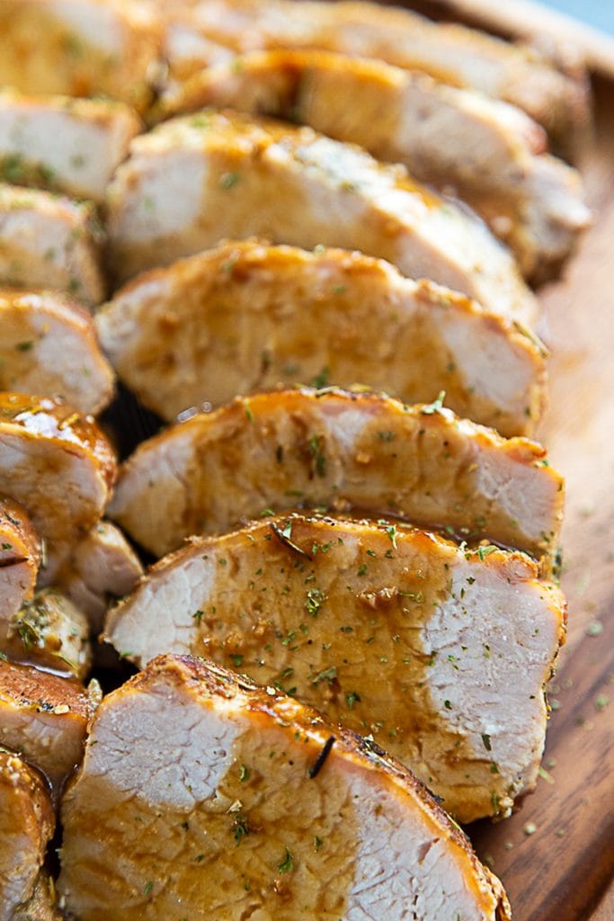 sliced pork tenderloin with gravy
