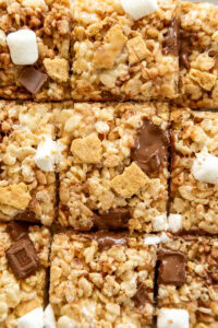 overhead shot of smore's rice krispie treats