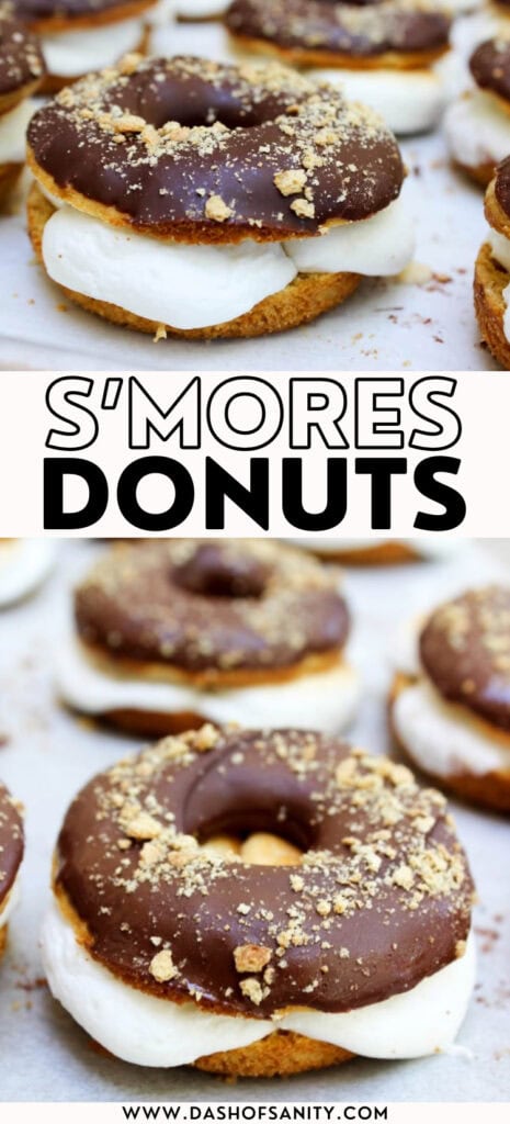 s'mores donuts collage with recipe title
