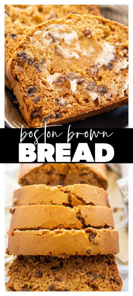 collage image boston brown bread