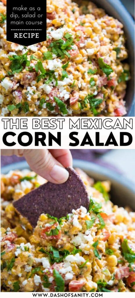 collage image of street corn salad