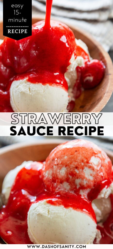 strawberry sauce collage image