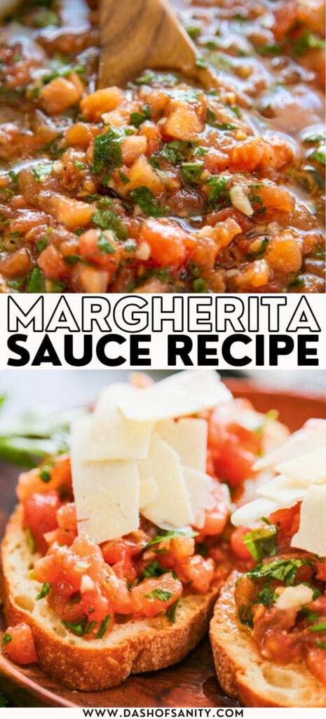 collage image of Margherita sauce with recipe title