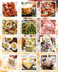 collage image of summer recipes