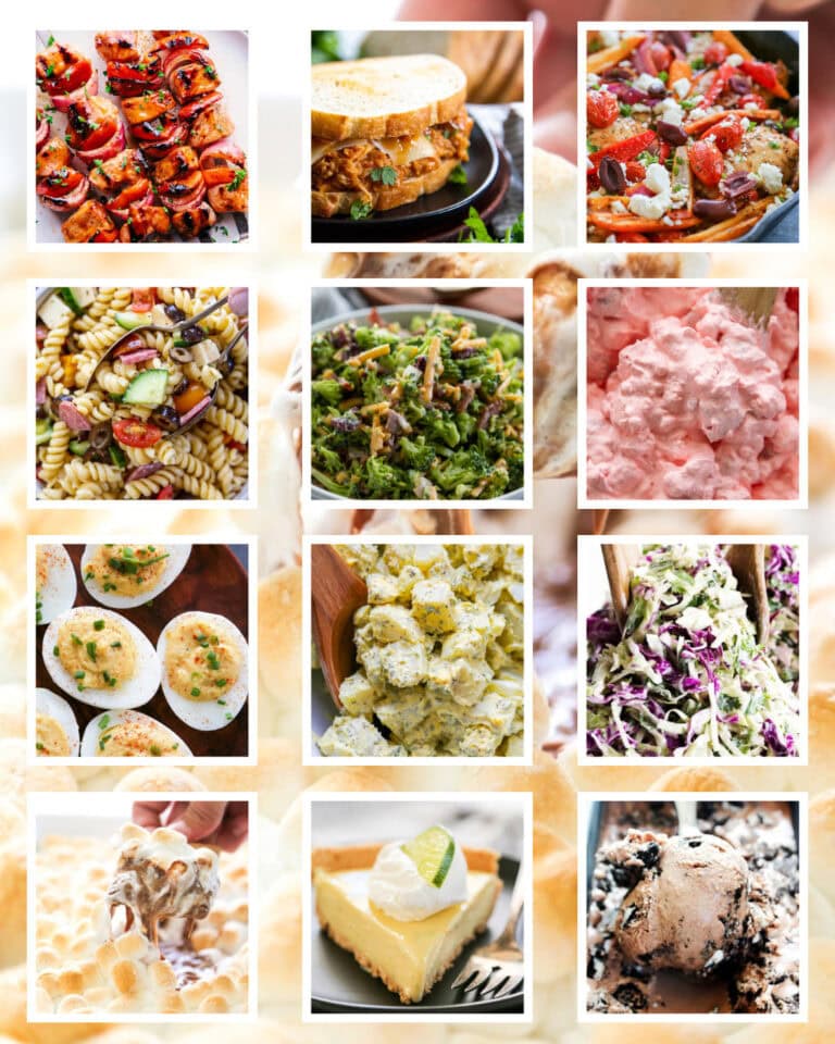 collage image of summer recipes
