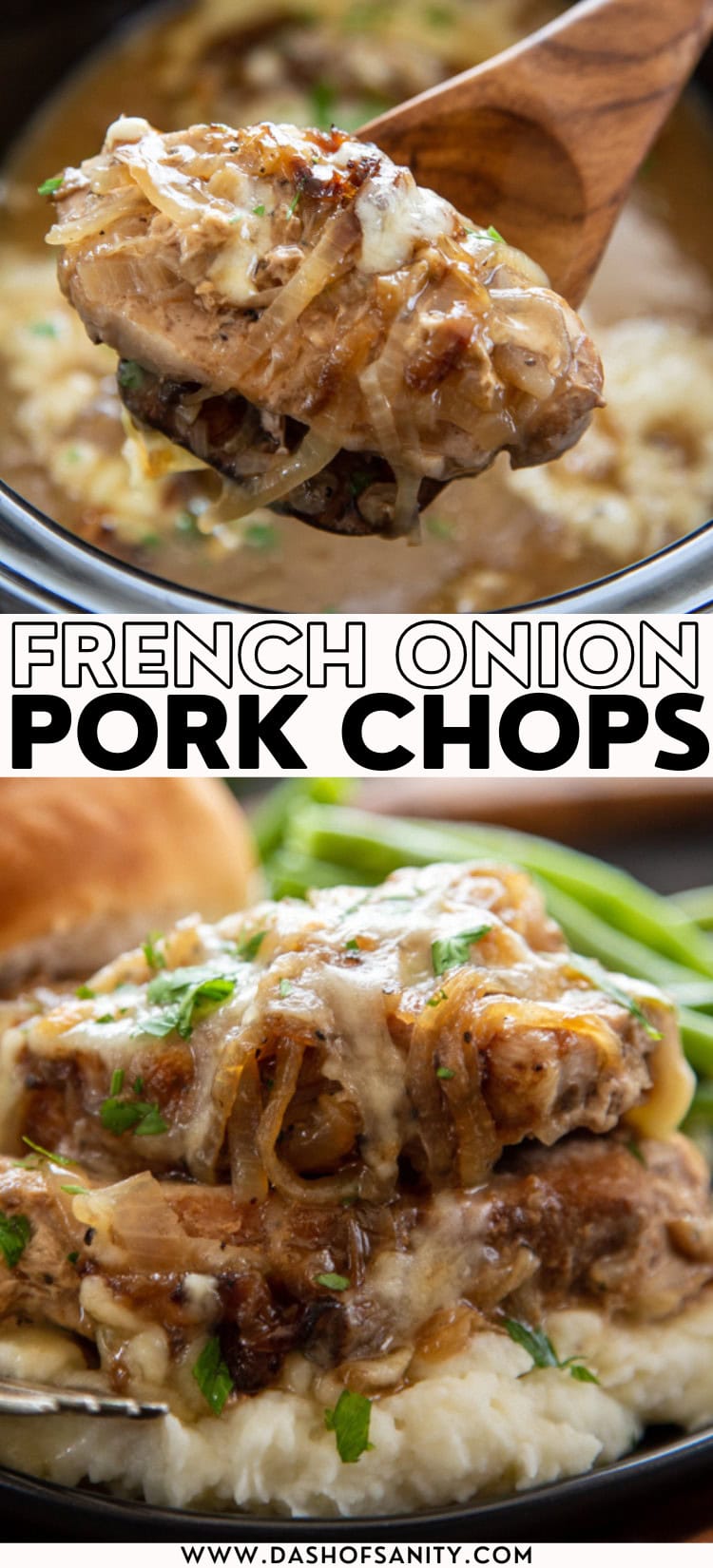 Slow Cooker French Onion Pork Chops - Dash of Sanity