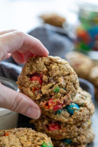 hand holding single monster cookie