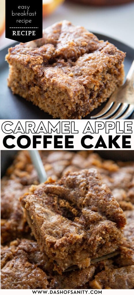collage image apple coffee cake