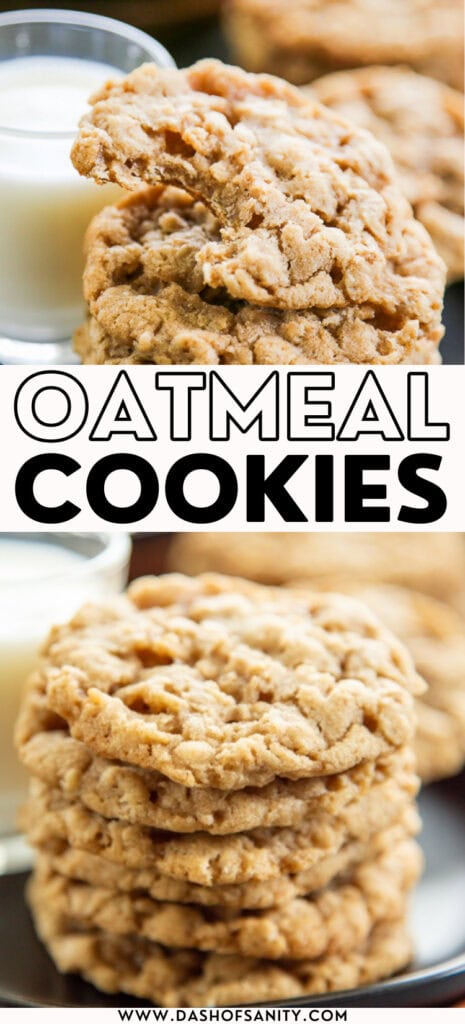 oatmeal cookies collage with recipe title