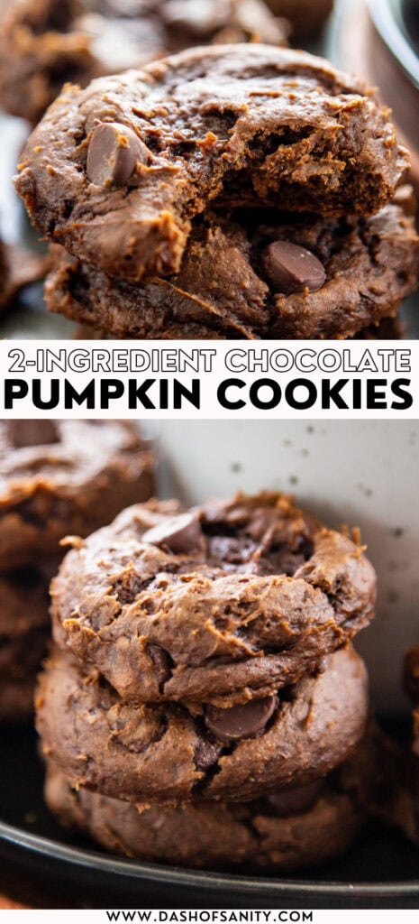 chocolate pumpkin cookies made with 2 ingredients