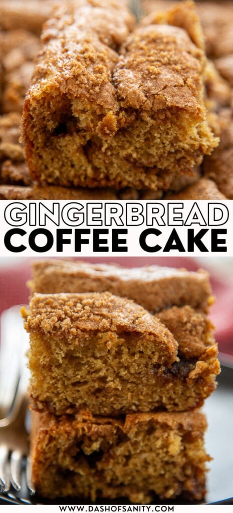 collage image of coffee cake recipe with gingerbread