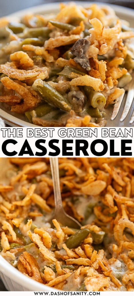 collage image green bean casserole