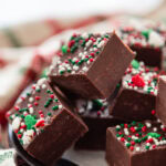 plate on christmas fudge