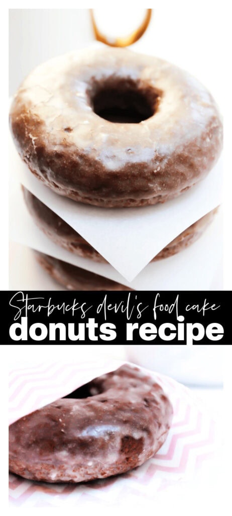 collage image chocolate donuts with recipe title