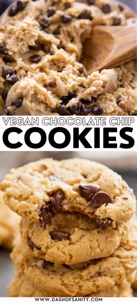 collage image of chocolate chip cookies with recipe title