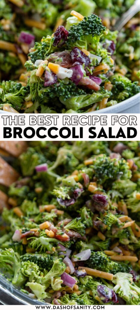 collage image broccoli salad with recipe title
