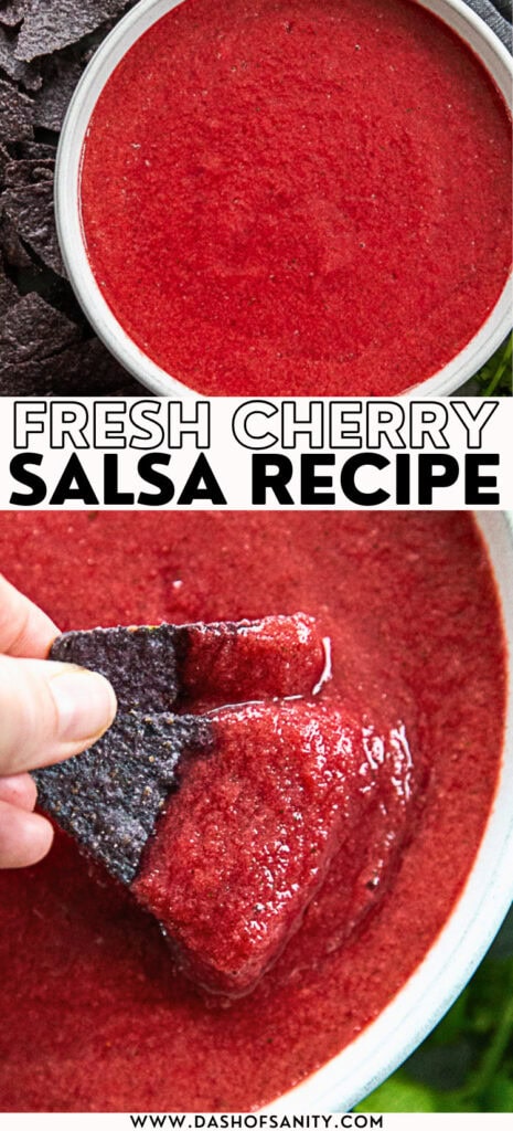 collage image cherry salsa with recipe title