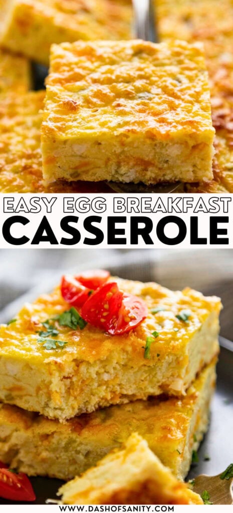 collage image of egg breakfast casserole