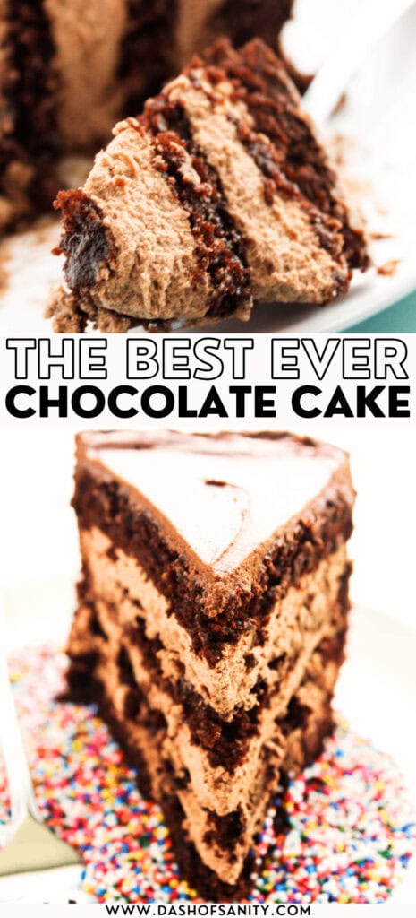 layered chocolate cake with recipe title