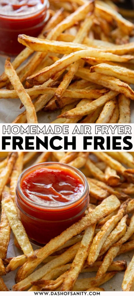 collage image of homemade french fries with recipe title