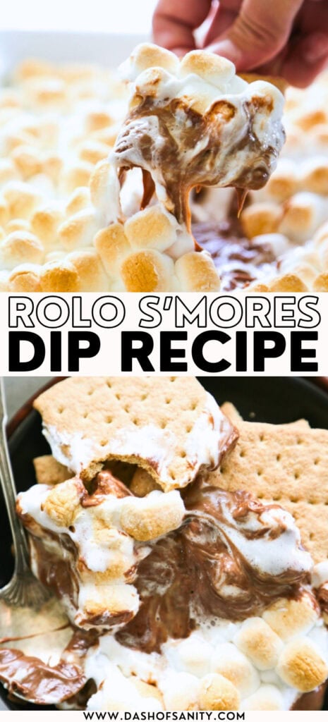 collage image of s'mores dip