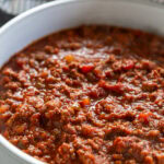 bowl of beef chili with no toppings
