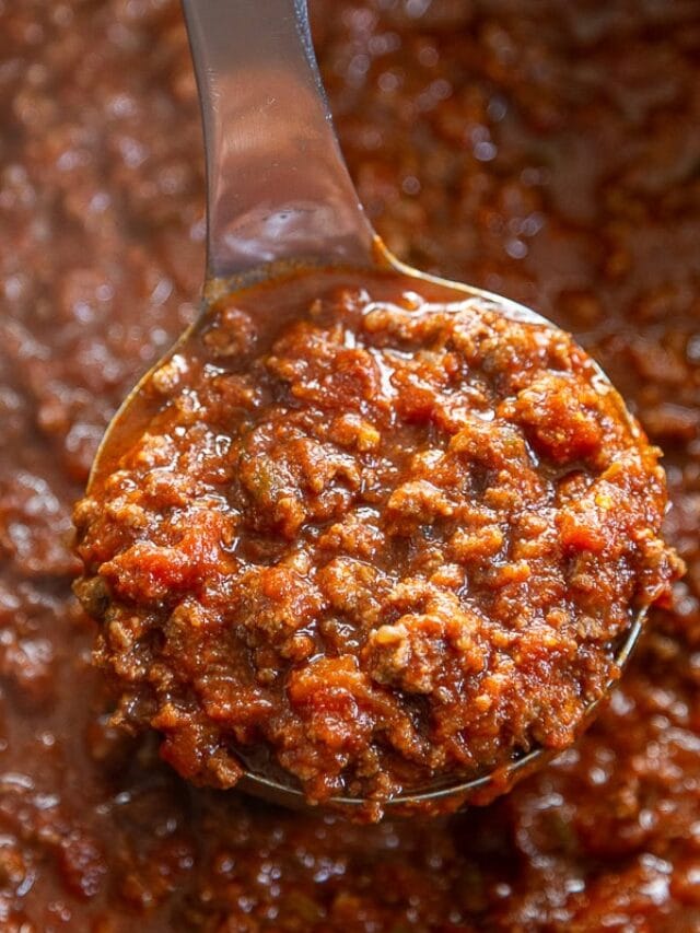 ladle of chili