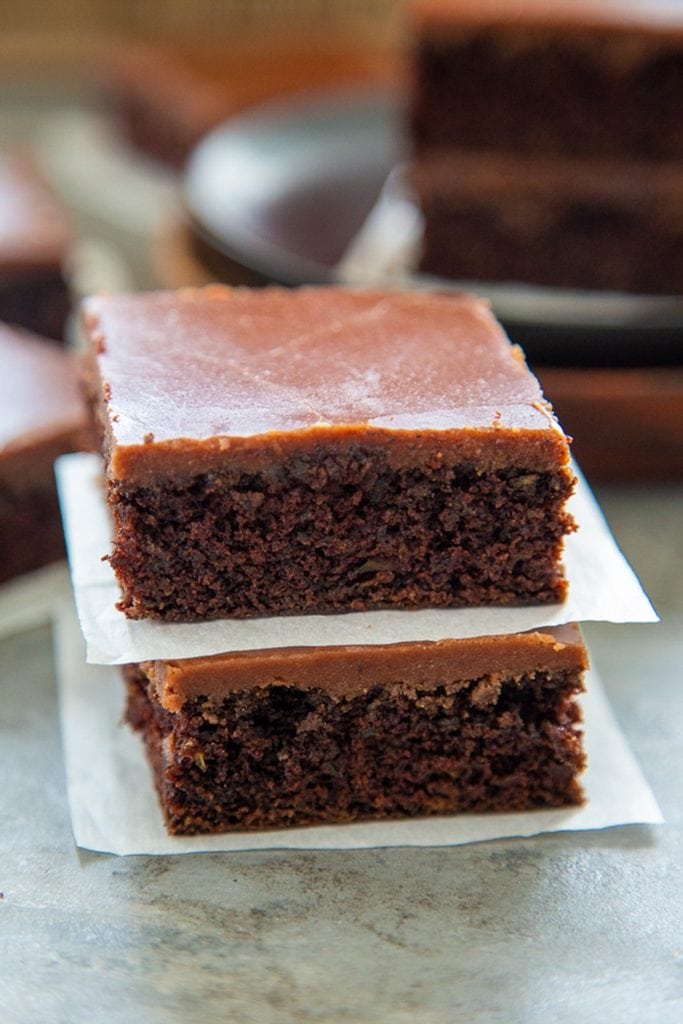 stack of zucchini brownies