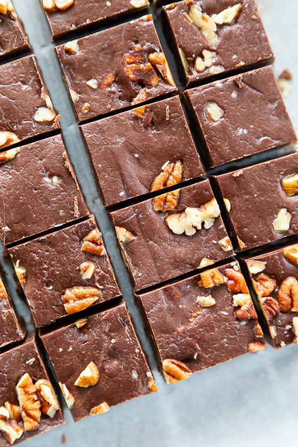 fudge cut into pieces