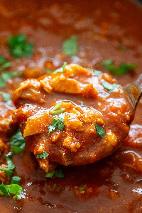 ladle of chicken tikka masala